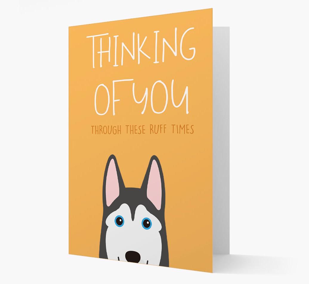 'Thinking of You Through These Ruff Times' Card with {breedFullName} Icon