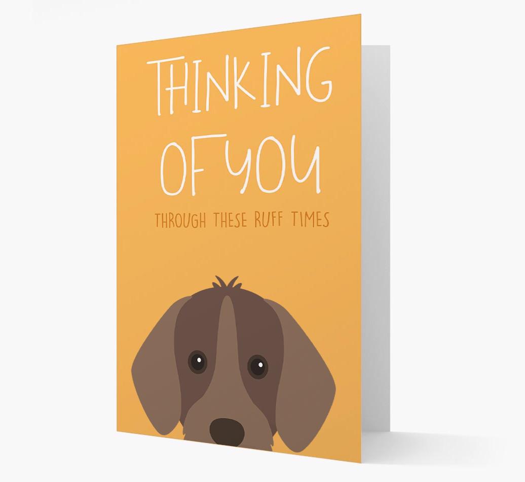 'Thinking of You Through These Ruff Times' Card with {breedFullName} Icon