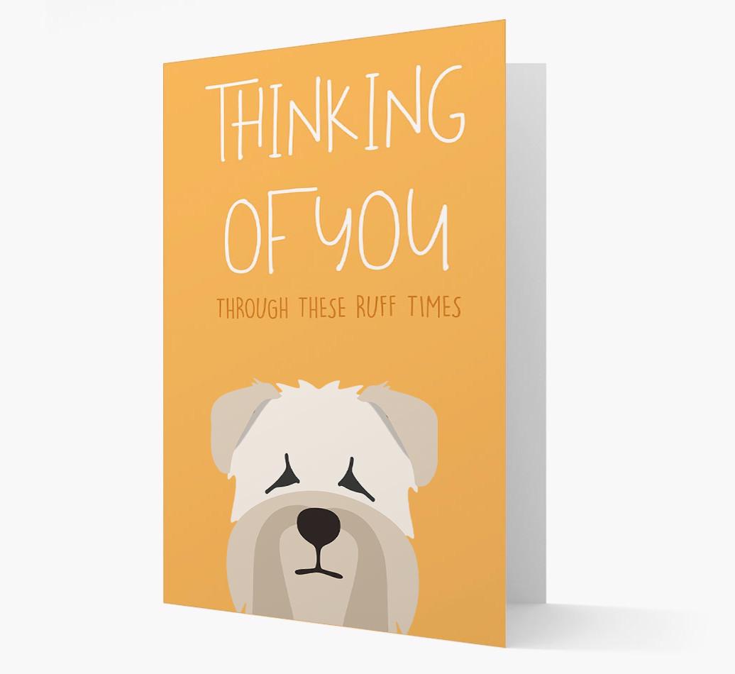 'Thinking of You Through These Ruff Times' Card with {breedFullName} Icon