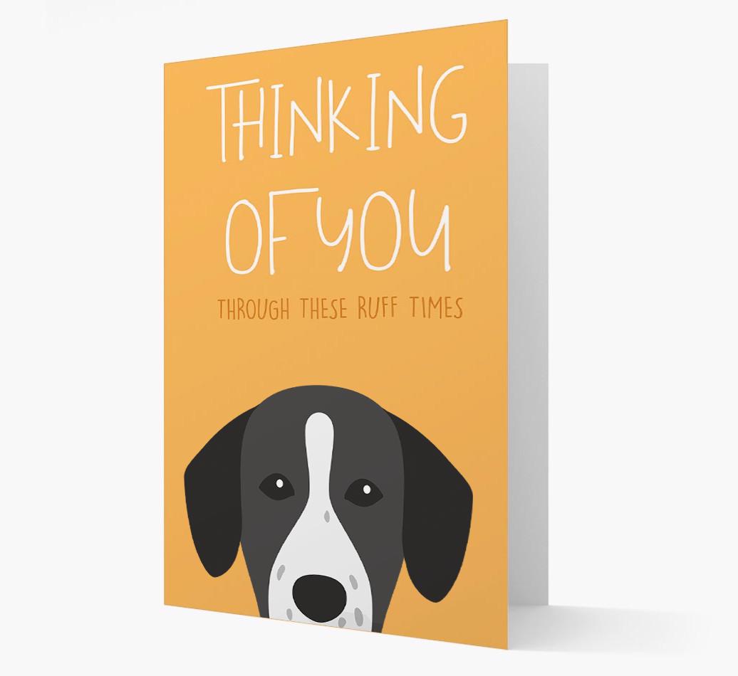 'Thinking of You Through These Ruff Times' Card with {breedFullName} Icon