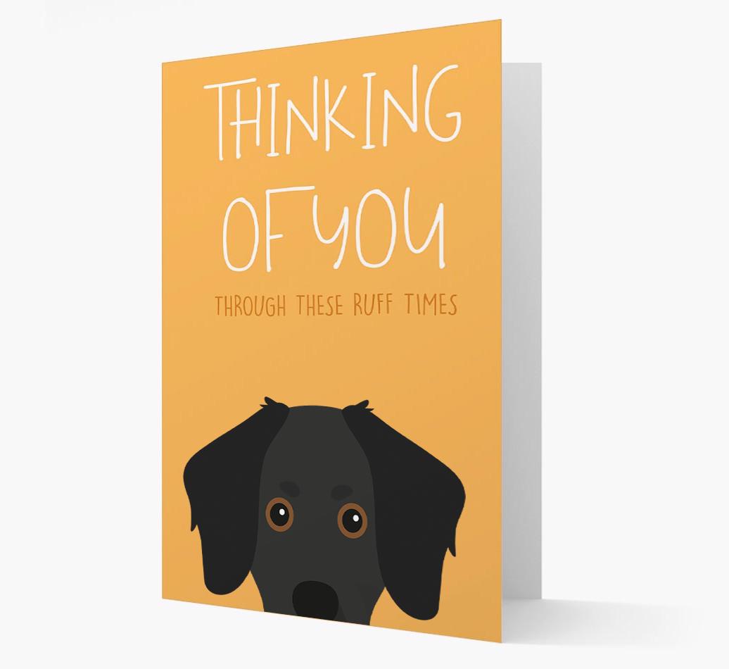 'Thinking of You Through These Ruff Times' Card with {breedFullName} Icon