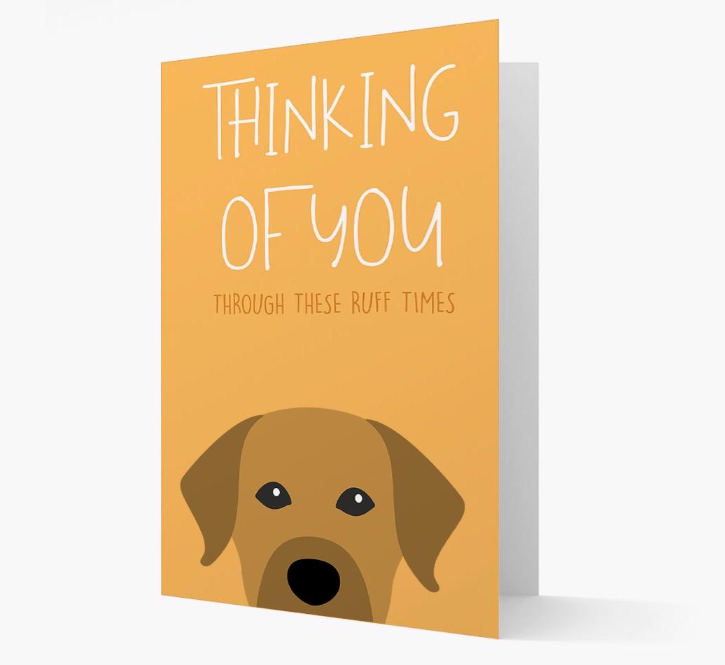 'Thinking of You Through These Ruff Times' Card with {breedFullName} Icon