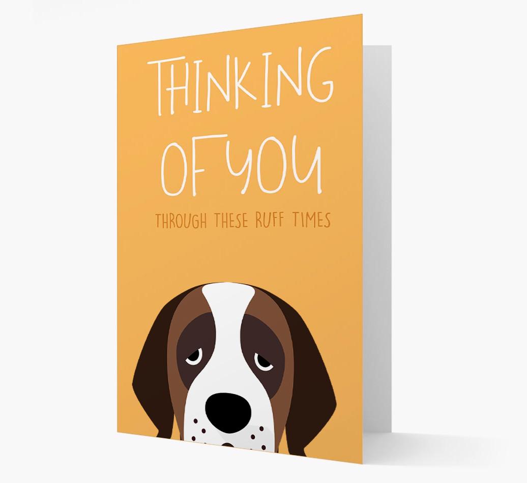 'Thinking of You Through These Ruff Times' Card with {breedFullName} Icon