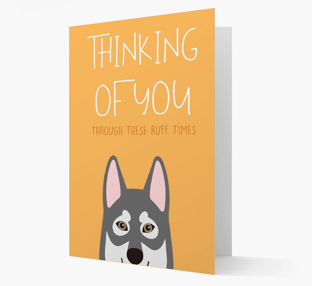 'Thinking of You Through These Ruff Times' Card with {breedFullName} Icon