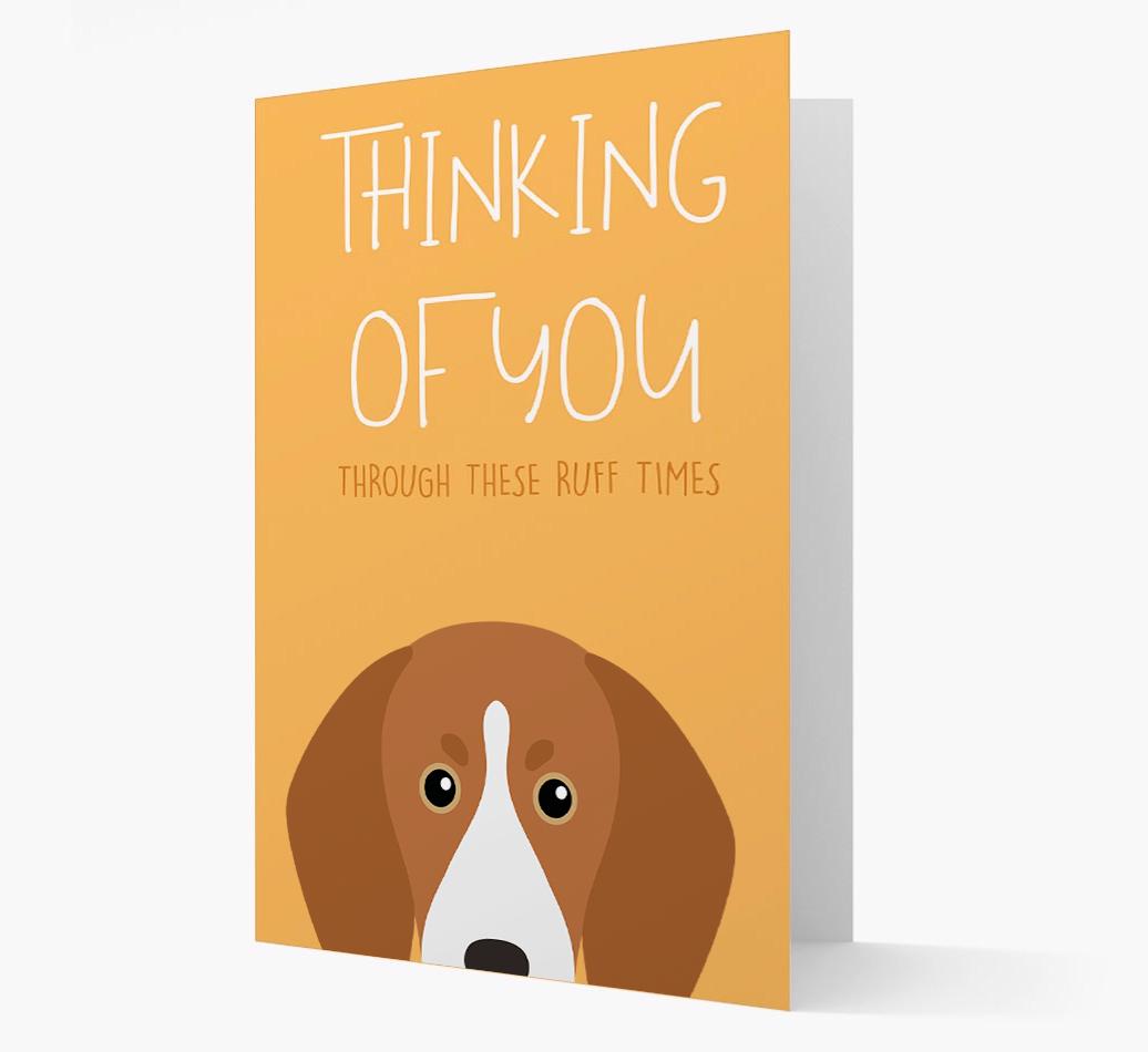 'Thinking of You Through These Ruff Times' Card with {breedFullName} Icon