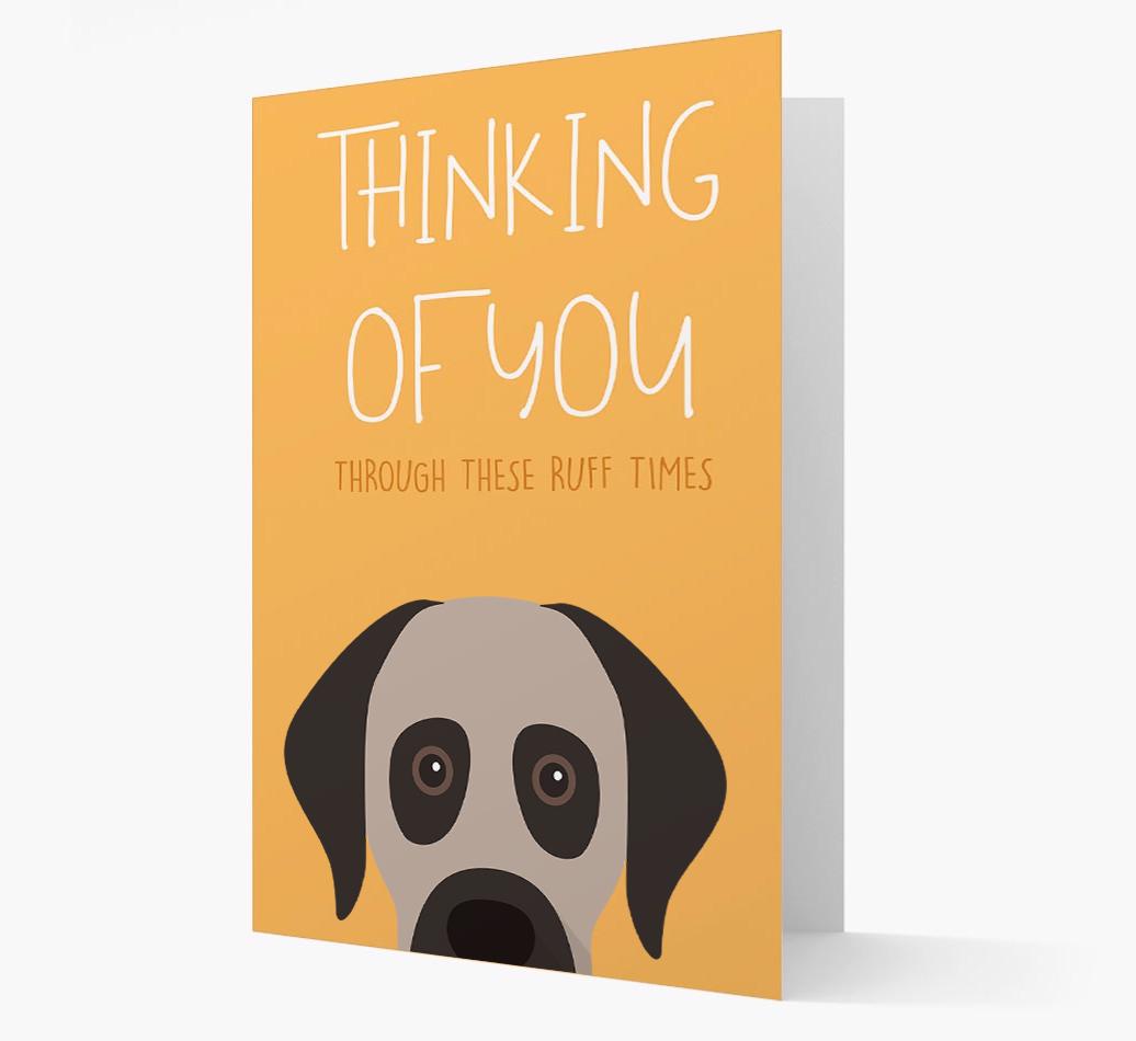 'Thinking of You Through These Ruff Times' Card with {breedFullName} Icon