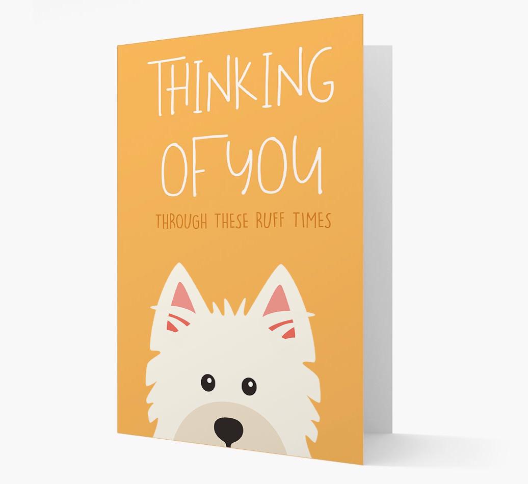 'Thinking of You Through These Ruff Times' Card with {breedFullName} Icon