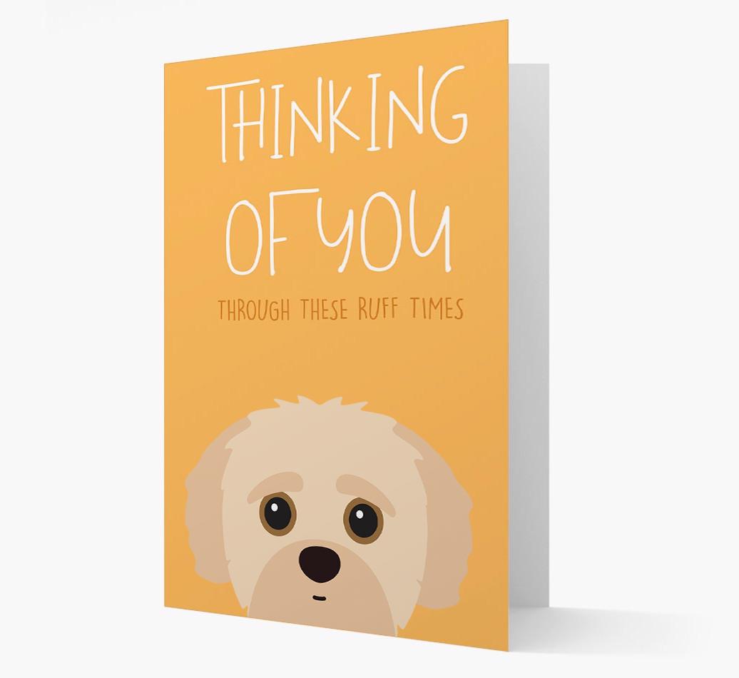 'Thinking of You Through These Ruff Times' Card with {breedFullName} Icon
