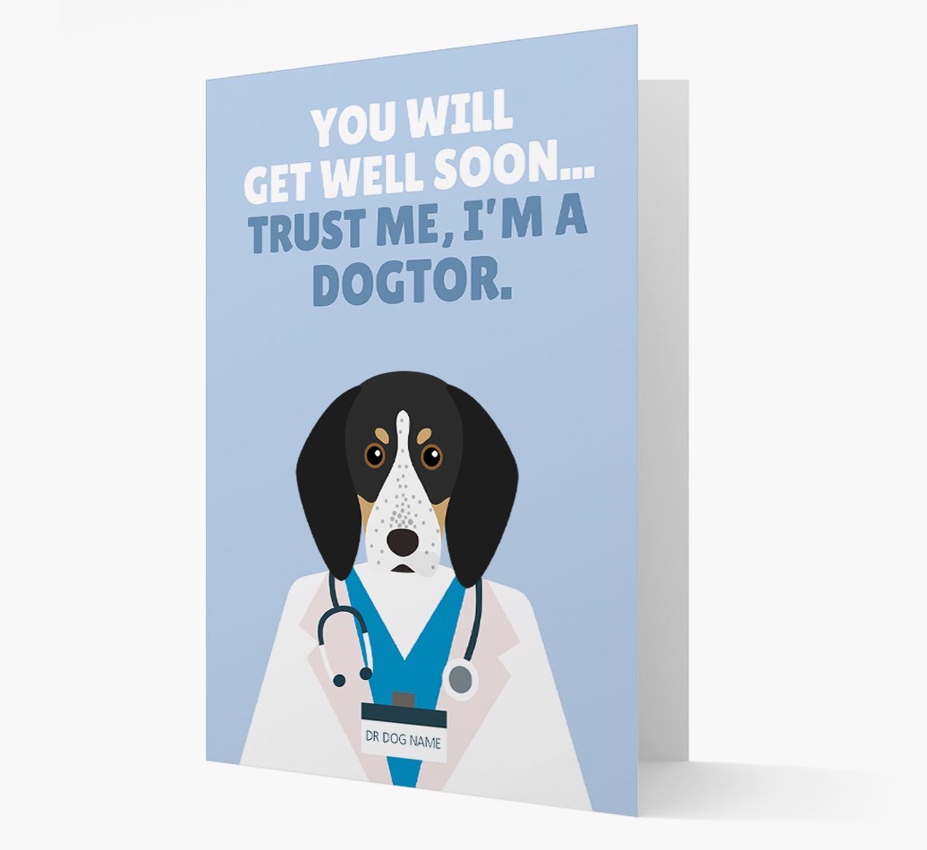 Personalised 'Trust me I'm a Dogtor' Get Well Soon Card
