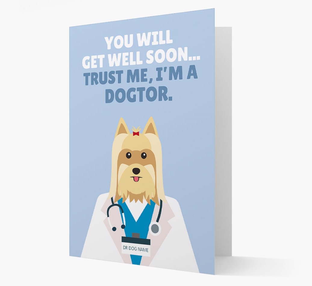 Personalised 'Trust me I'm a Dogtor' Get Well Soon Card