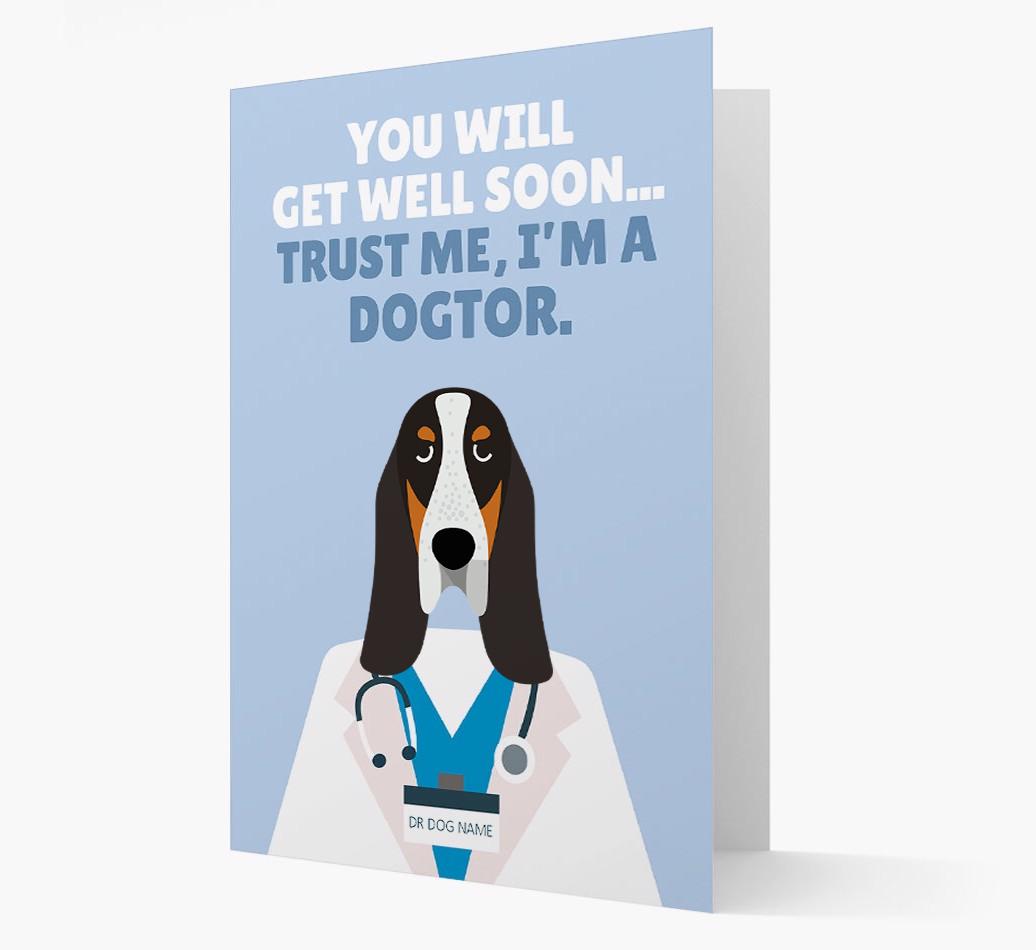 Personalised 'Trust me I'm a Dogtor' Get Well Soon Card