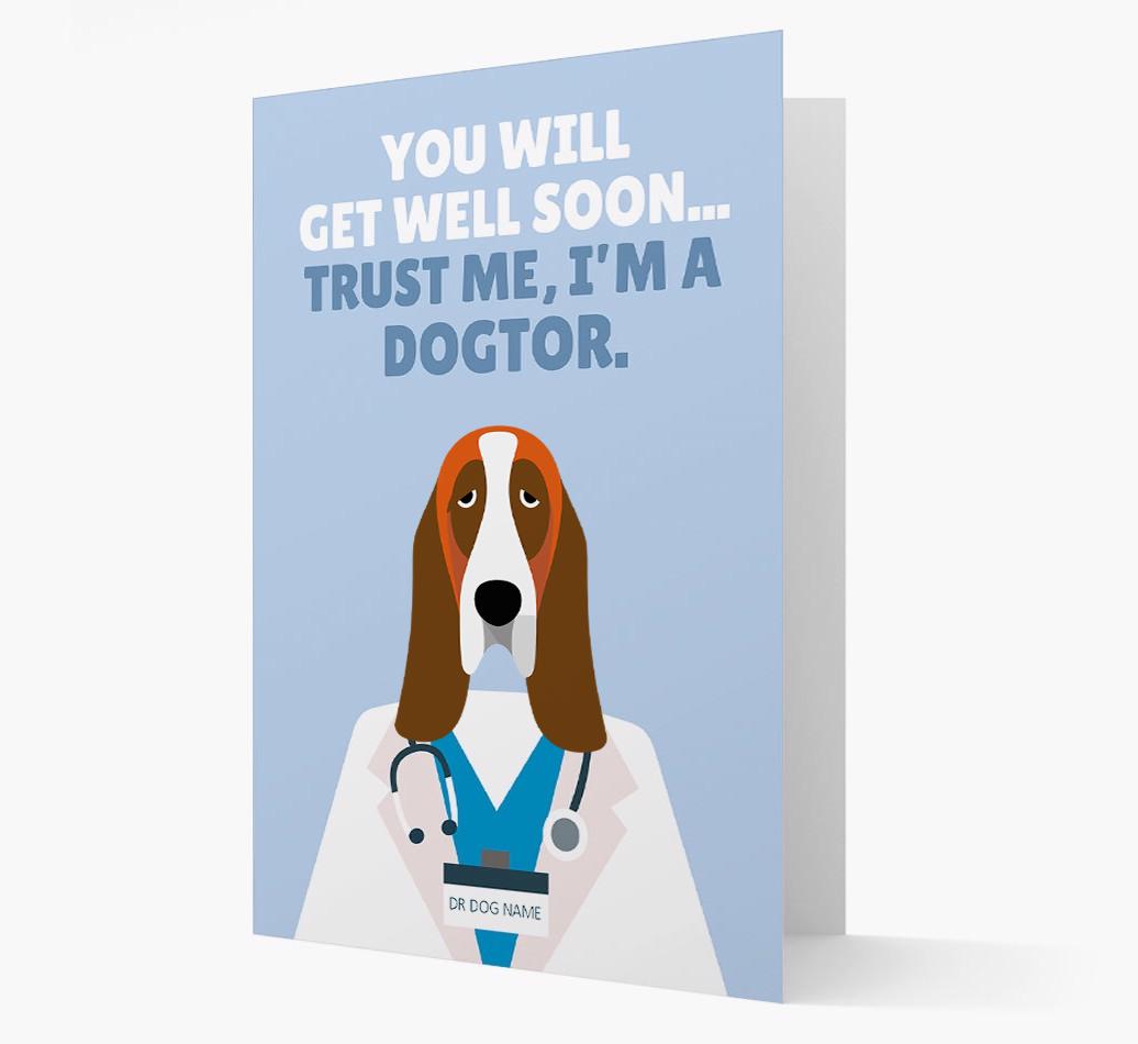 Personalised 'Trust me I'm a Dogtor' Get Well Soon Card