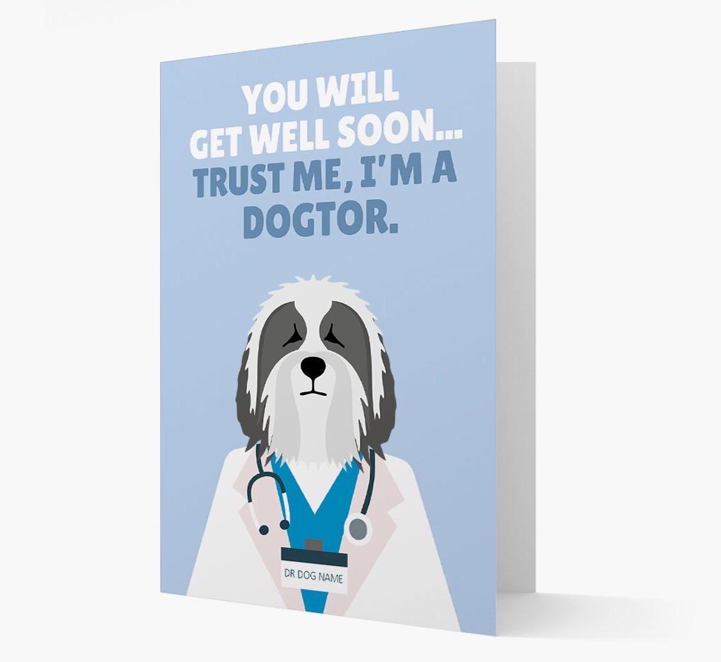 Personalised 'Trust me I'm a Dogtor' Get Well Soon Card
