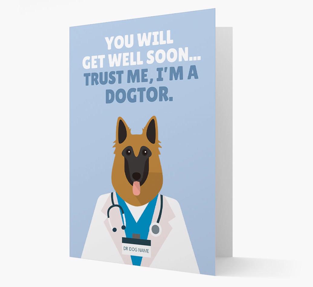 Personalised 'Trust me I'm a Dogtor' Get Well Soon Card