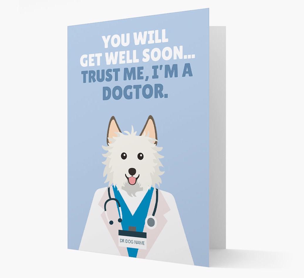 Personalised 'Trust me I'm a Dogtor' Get Well Soon Card