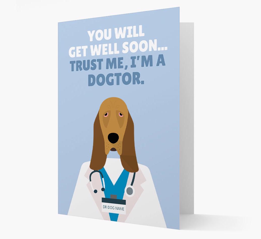 Personalised 'Trust me I'm a Dogtor' Get Well Soon Card