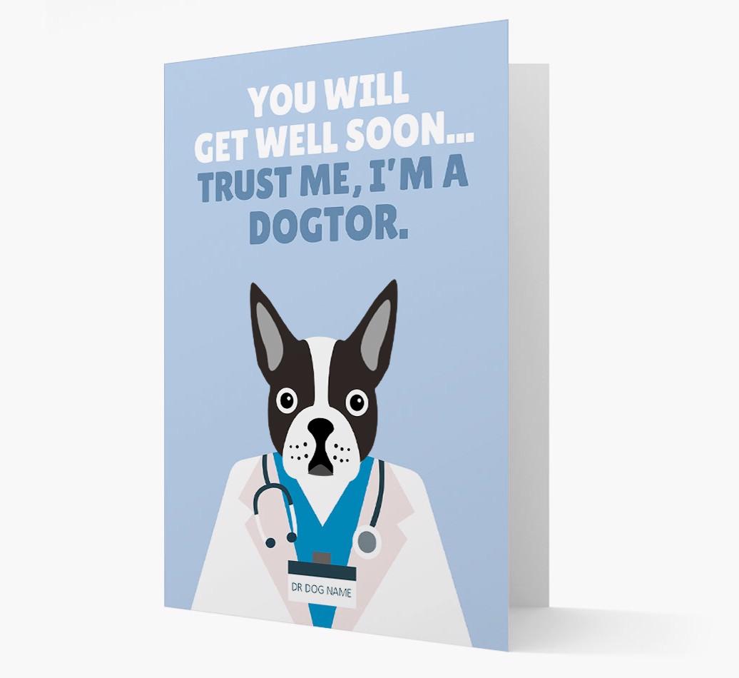 Personalised 'Trust me I'm a Dogtor' Get Well Soon Card