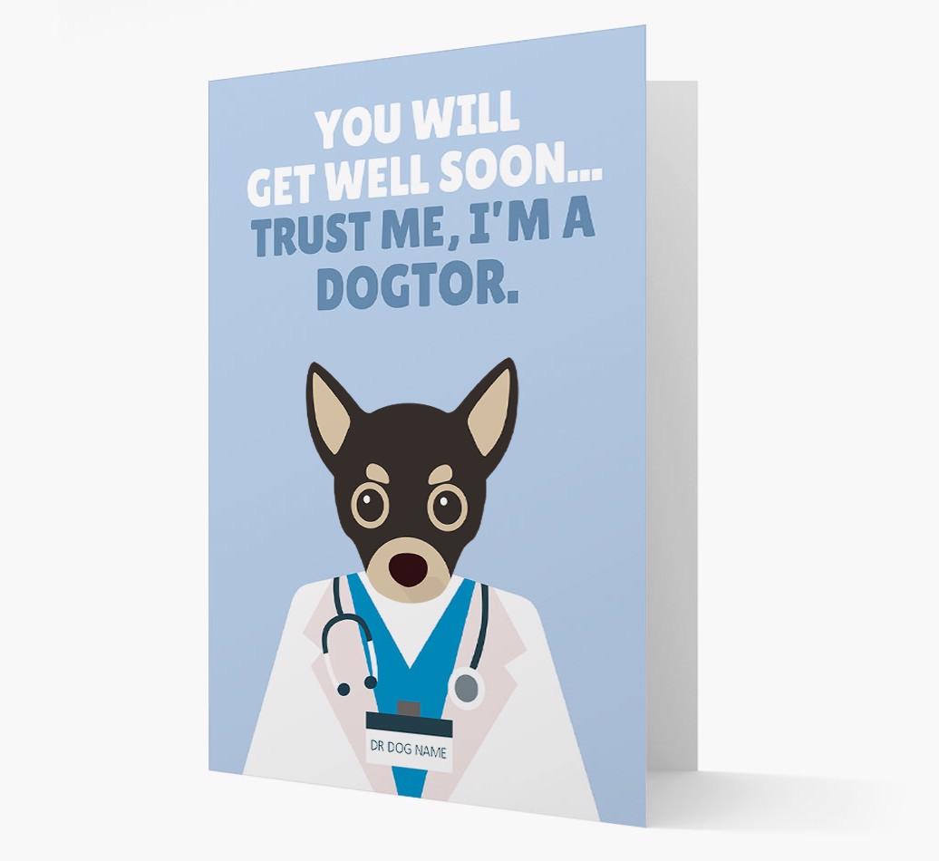 Personalised 'Trust me I'm a Dogtor' Get Well Soon Card