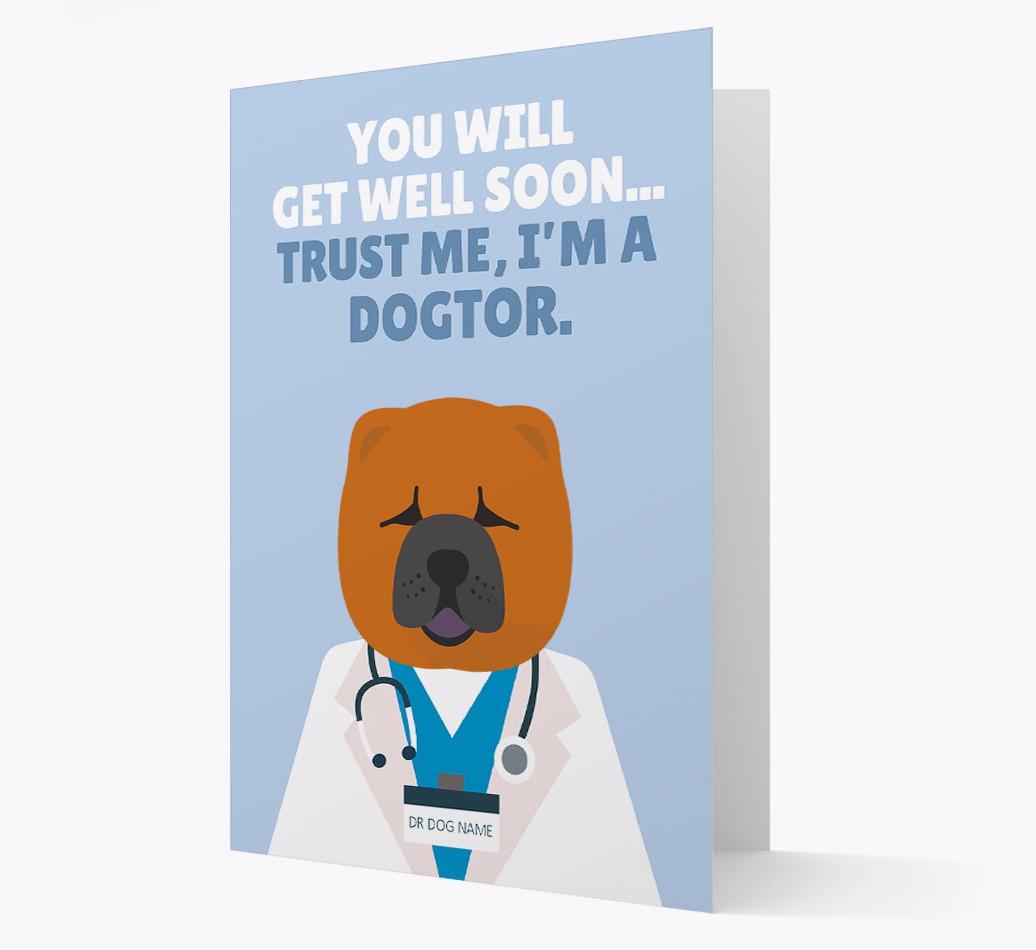 Personalised 'Trust me I'm a Dogtor' Get Well Soon Card