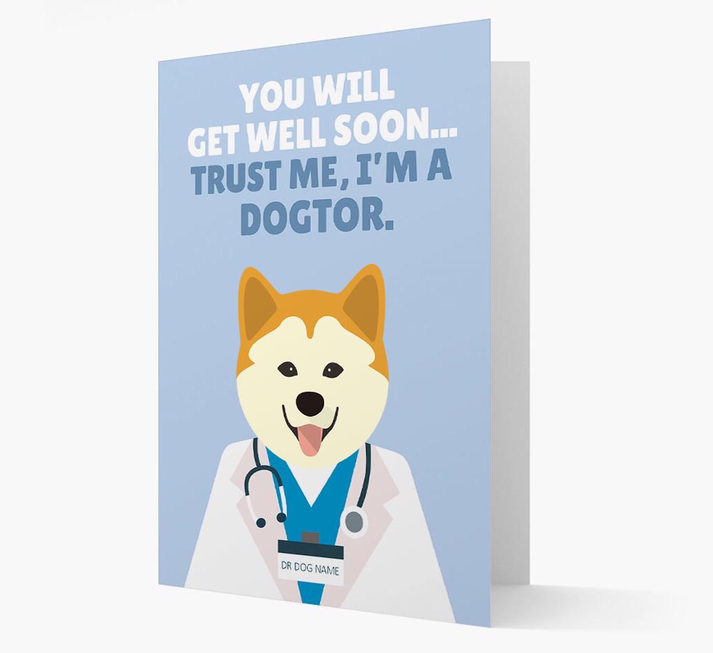 Personalised 'Trust me I'm a Dogtor' Get Well Soon Card