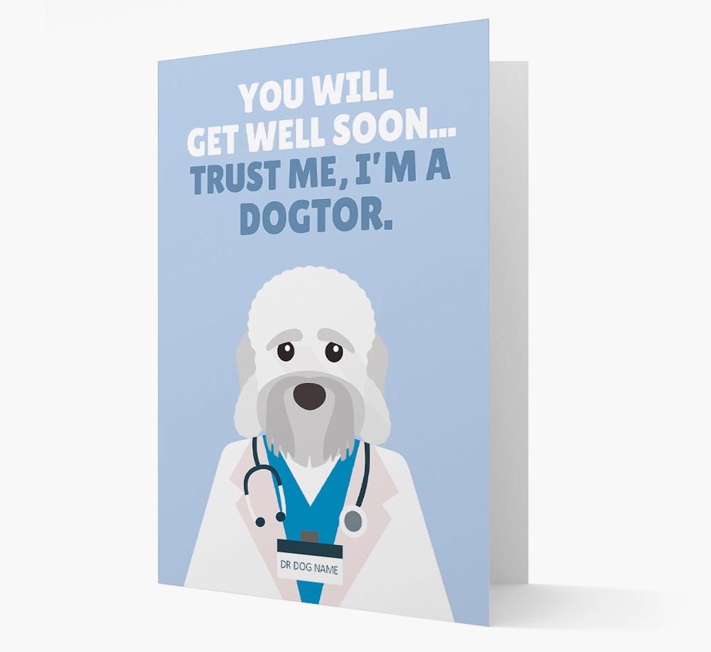 Personalised 'Trust me I'm a Dogtor' Get Well Soon Card