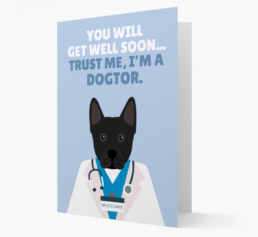 Personalised 'Trust me I'm a Dogtor' Get Well Soon Card