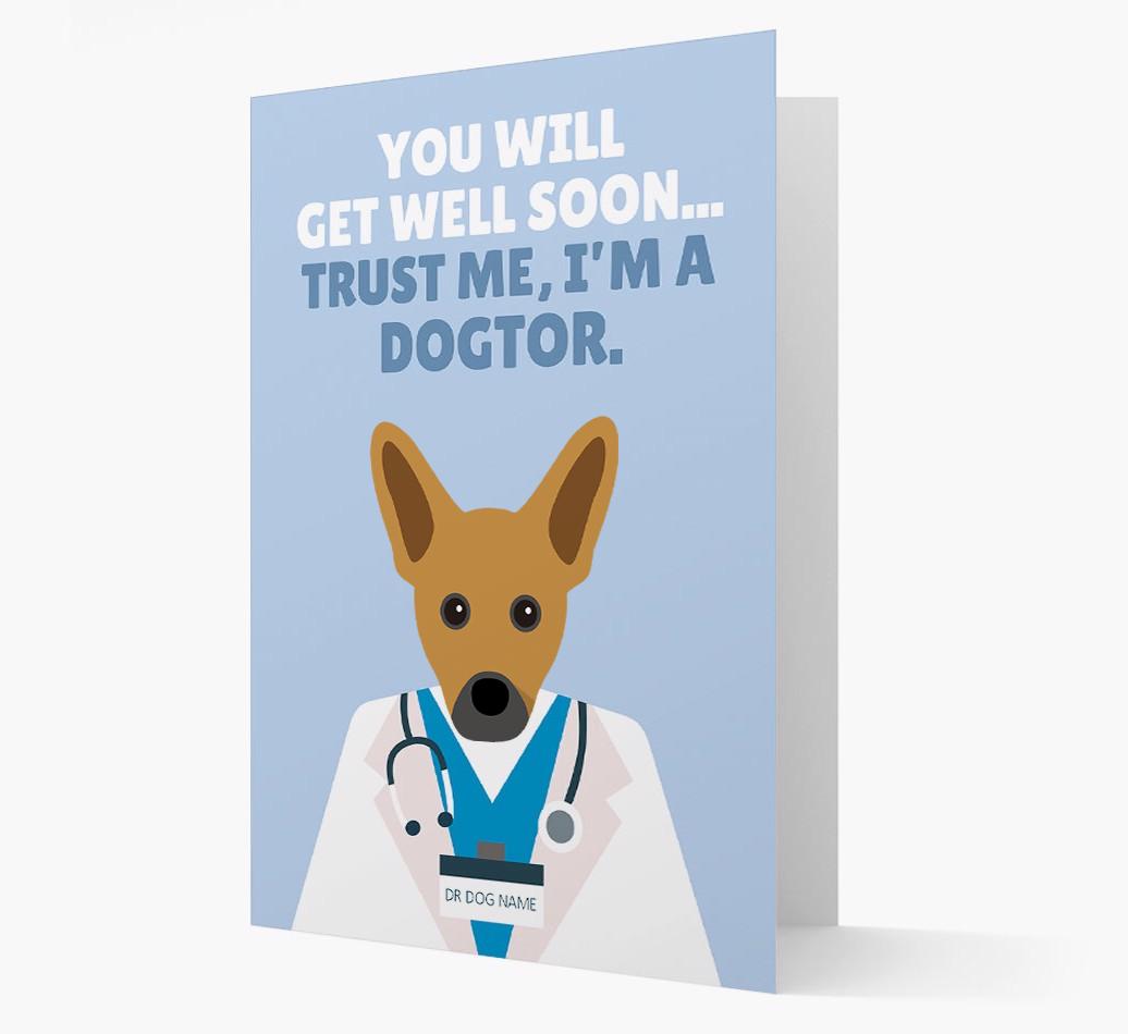 Personalised 'Trust me I'm a Dogtor' Get Well Soon Card