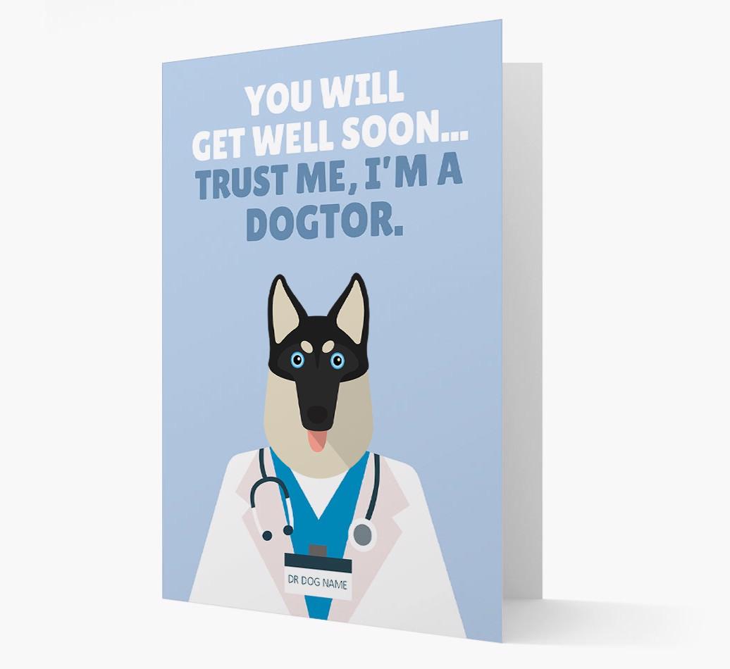 Personalised 'Trust me I'm a Dogtor' Get Well Soon Card