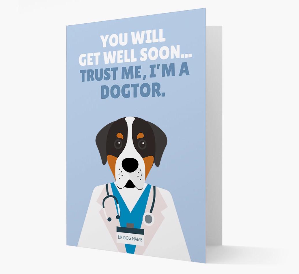 Personalised 'Trust me I'm a Dogtor' Get Well Soon Card