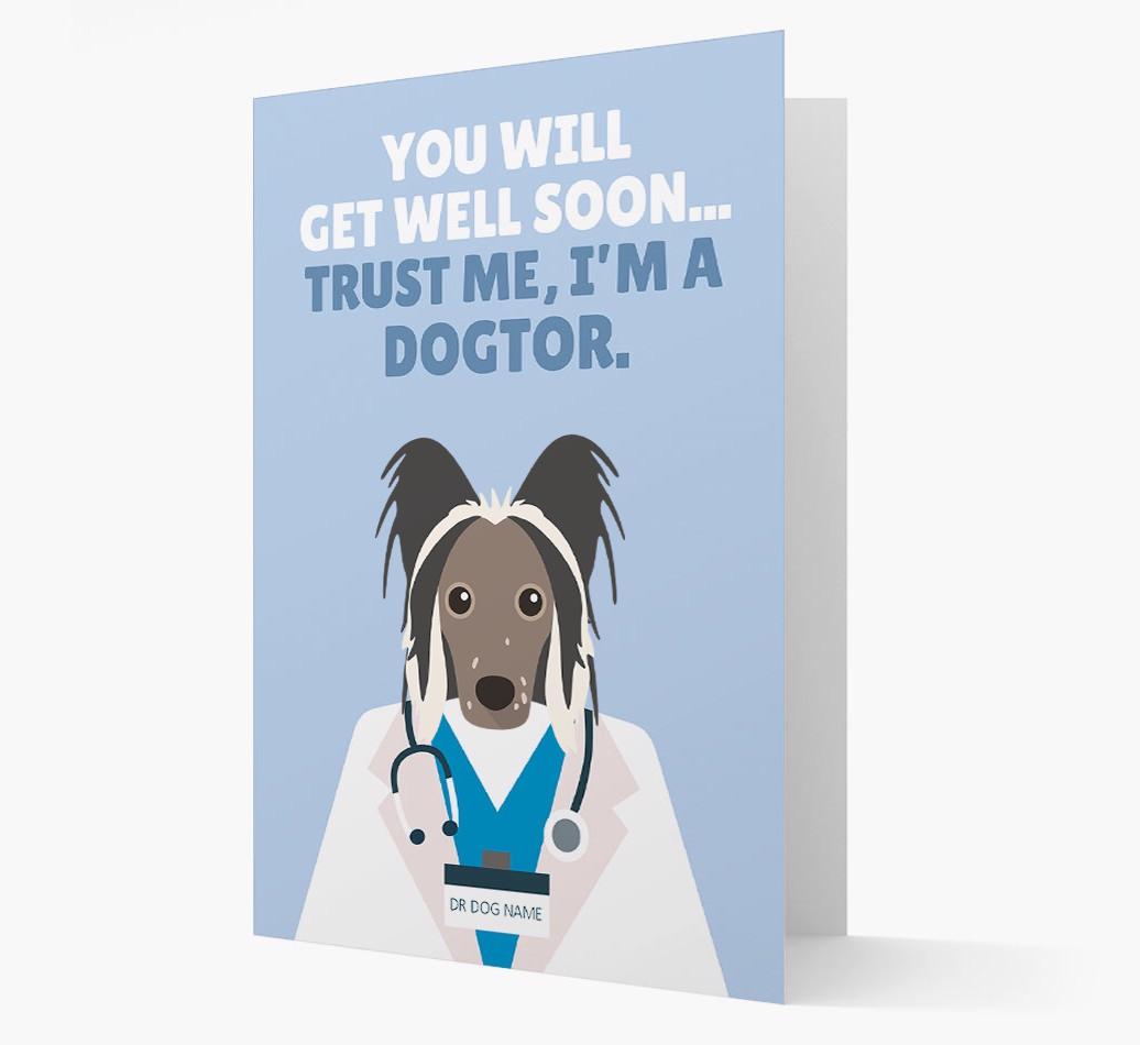 Personalised 'Trust me I'm a Dogtor' Get Well Soon Card