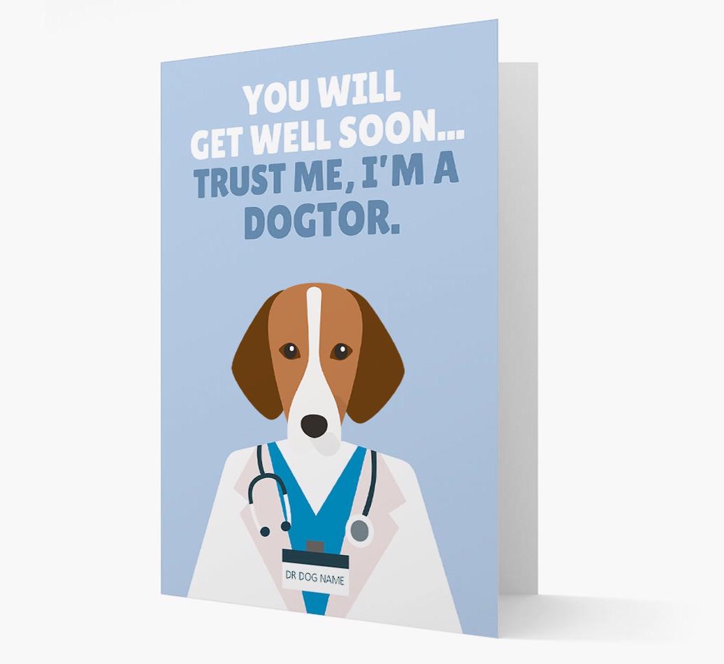 Personalised 'Trust me I'm a Dogtor' Get Well Soon Card