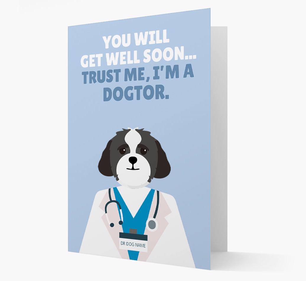 Personalised 'Trust me I'm a Dogtor' Get Well Soon Card