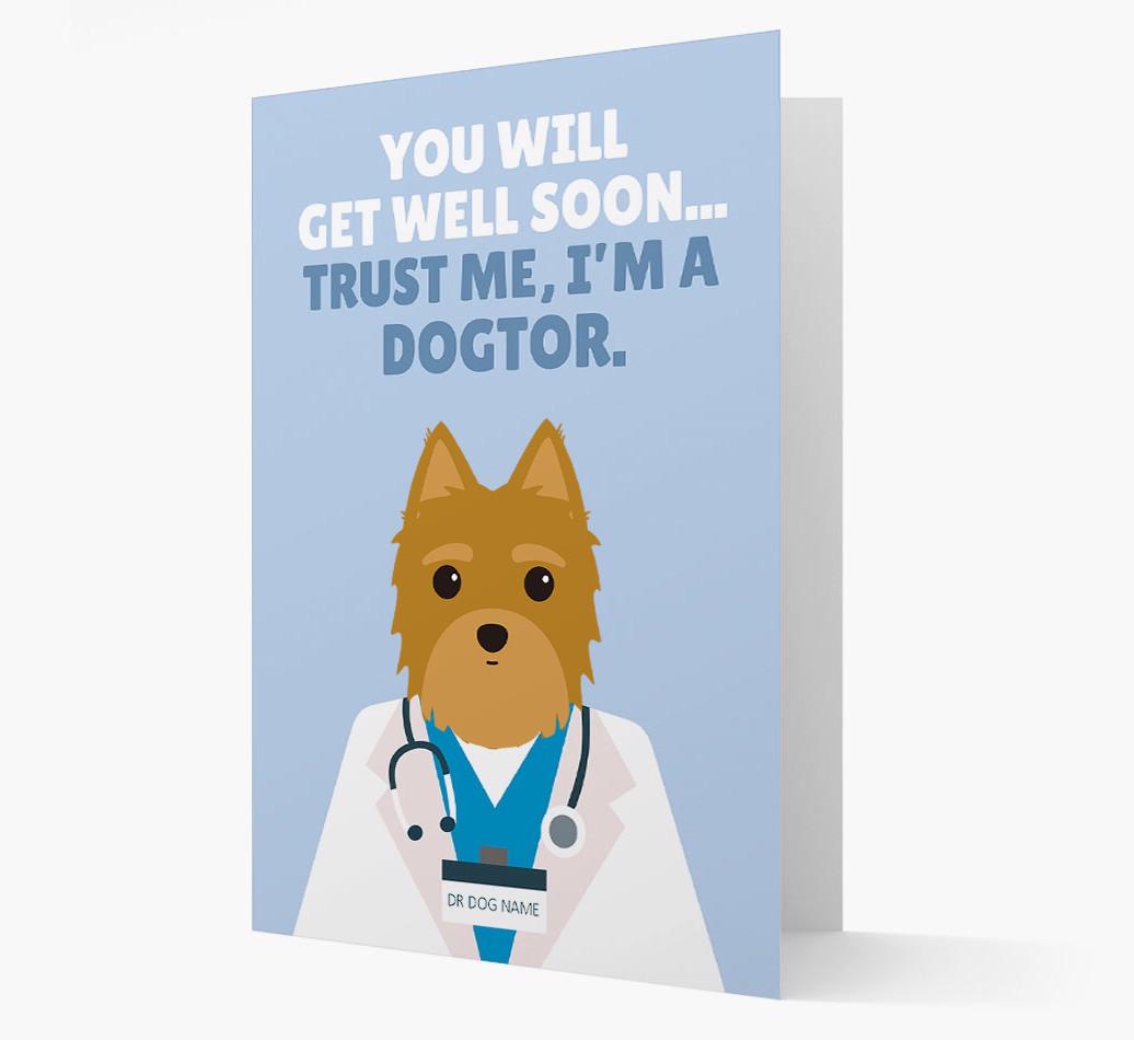 Personalised 'Trust me I'm a Dogtor' Get Well Soon Card