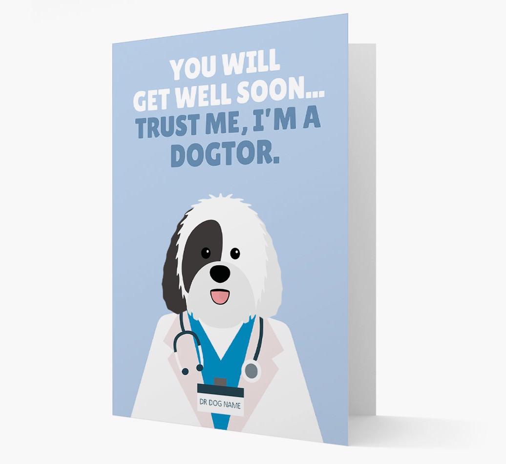 Personalised 'Trust me I'm a Dogtor' Get Well Soon Card
