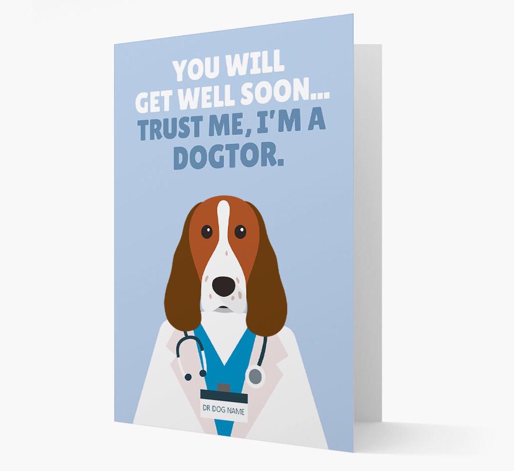 Personalised 'Trust me I'm a Dogtor' Get Well Soon Card