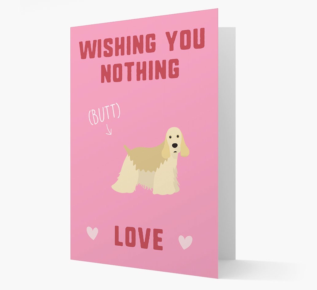 'Wishing You Nothing Butt Love' Card with {breedFullName} Icon