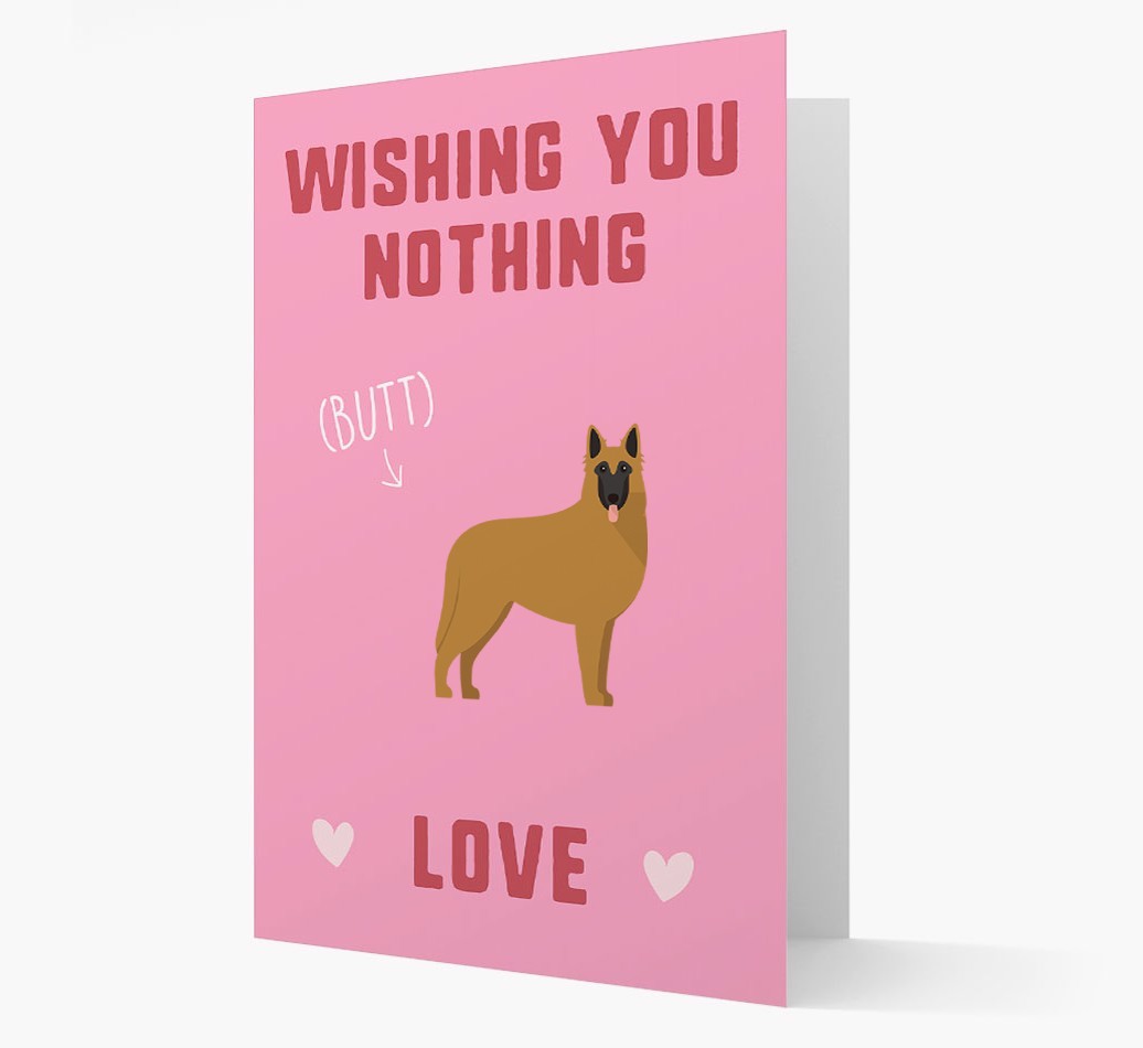 'Wishing You Nothing Butt Love' Card with {breedFullName} Icon