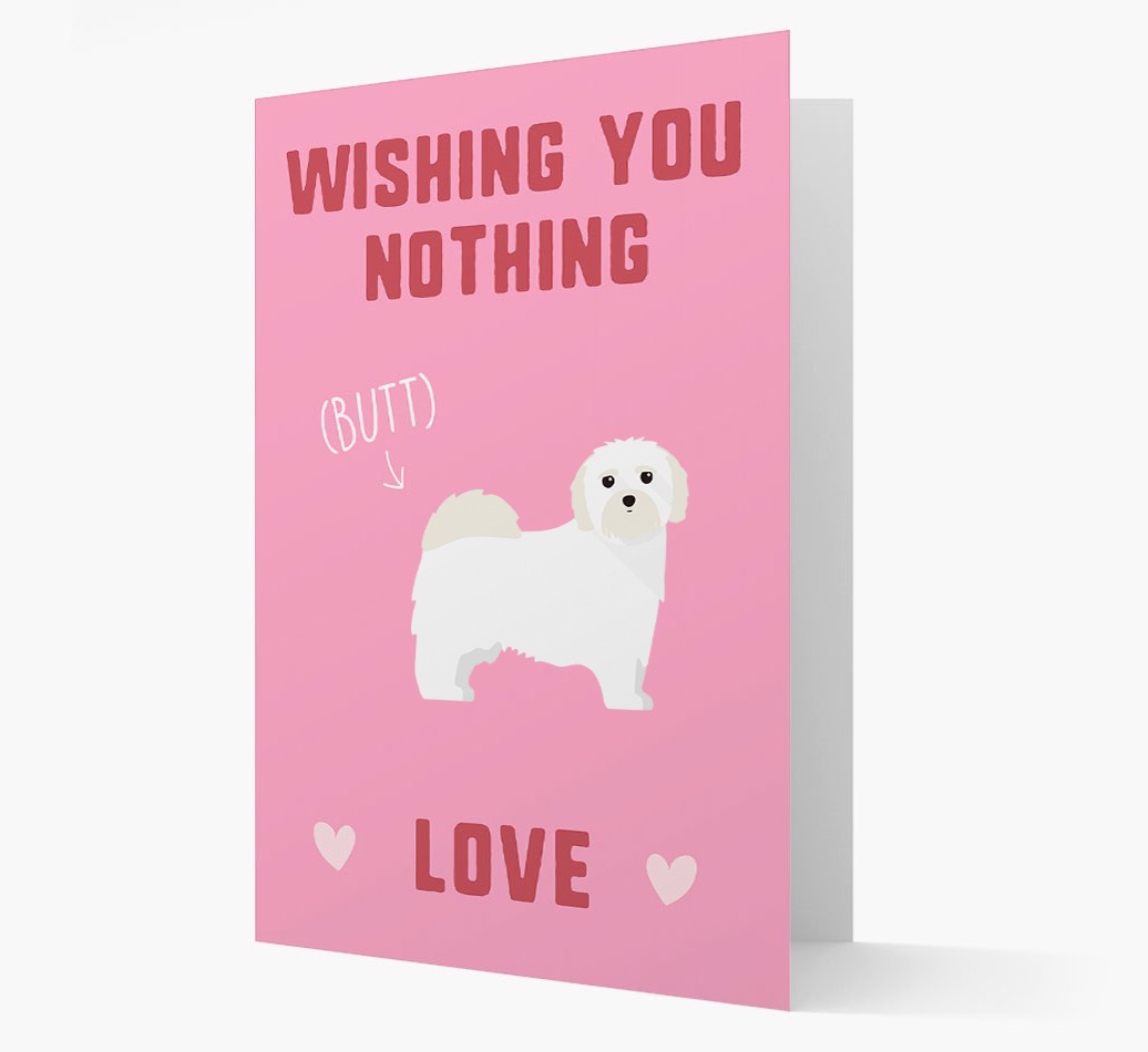 'Wishing You Nothing Butt Love' Card with {breedFullName} Icon