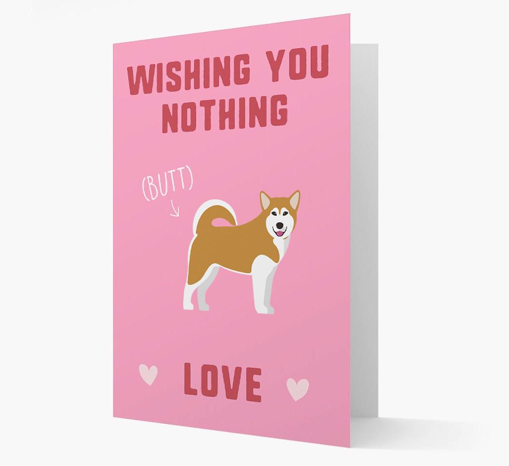 'Wishing You Nothing Butt Love' Card with {breedFullName} Icon