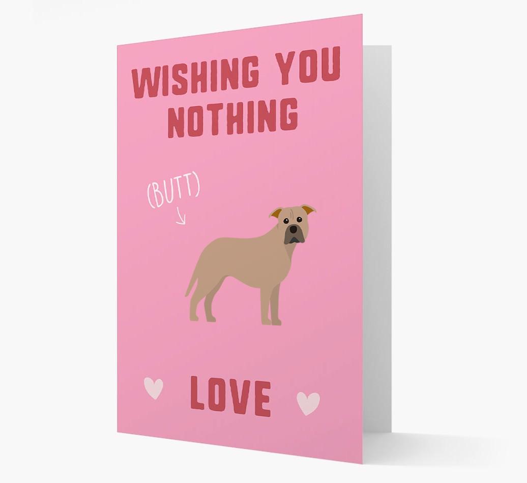 'Wishing You Nothing Butt Love' Card with {breedFullName} Icon
