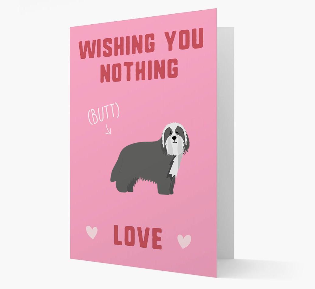 'Wishing You Nothing Butt Love' Card with {breedFullName} Icon