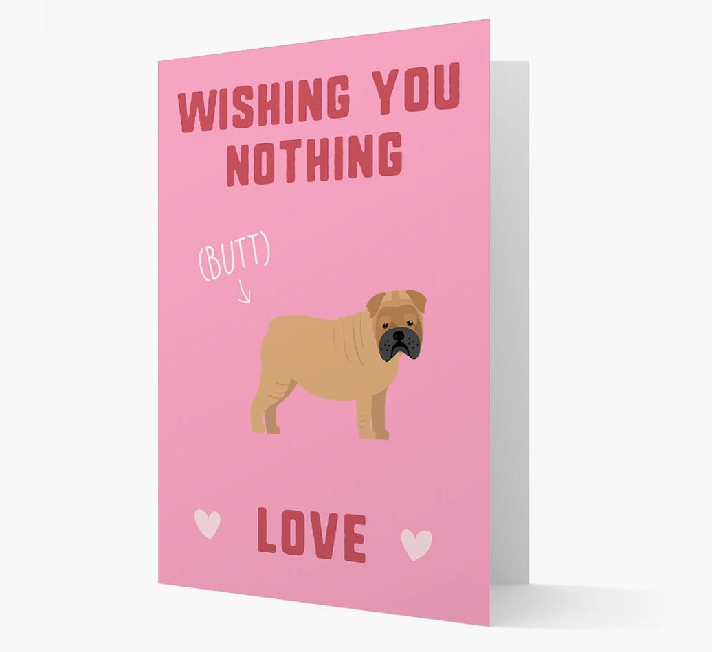 'Wishing You Nothing Butt Love' Card with {breedFullName} Icon