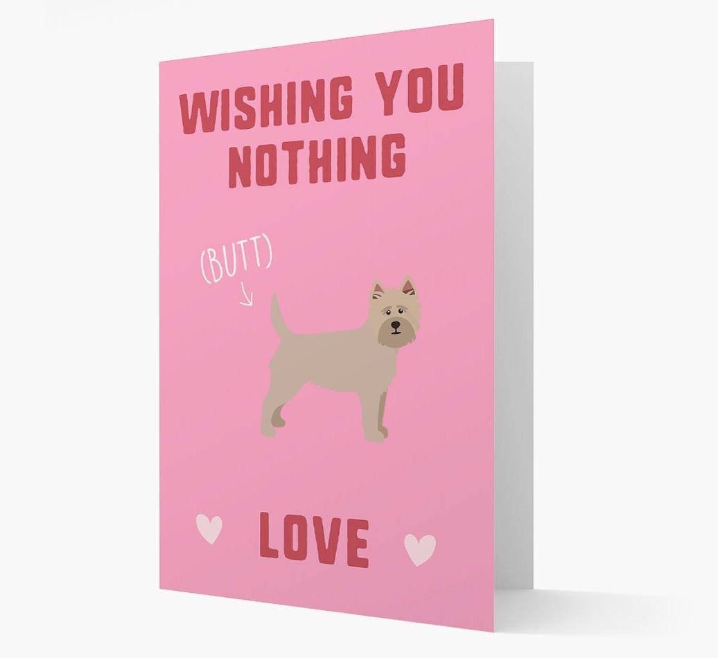'Wishing You Nothing Butt Love' Card with {breedFullName} Icon