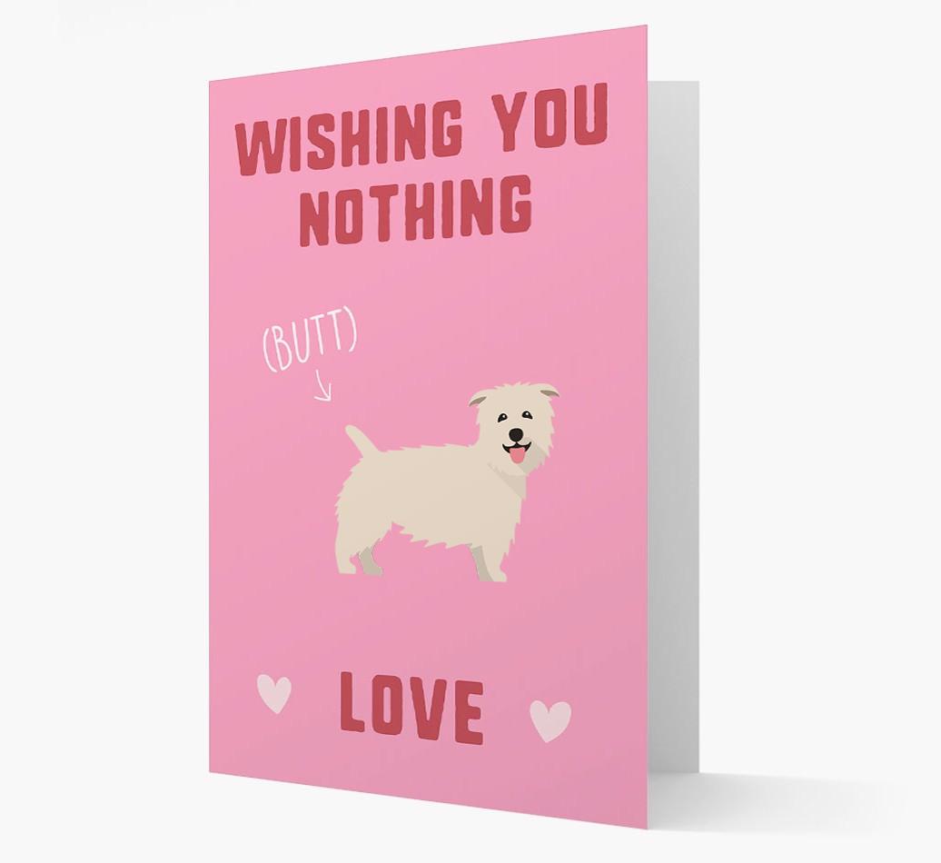 'Wishing You Nothing Butt Love' Card with {breedFullName} Icon