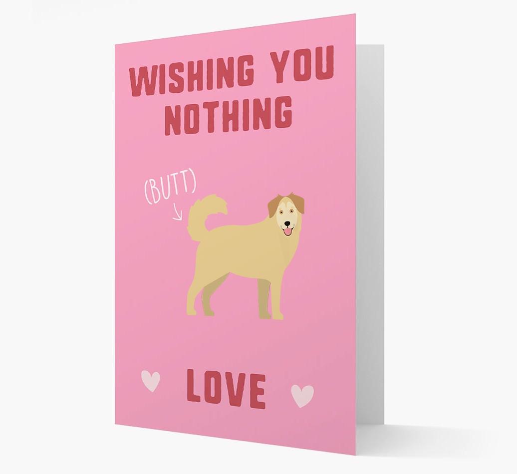 'Wishing You Nothing Butt Love' Card with {breedFullName} Icon