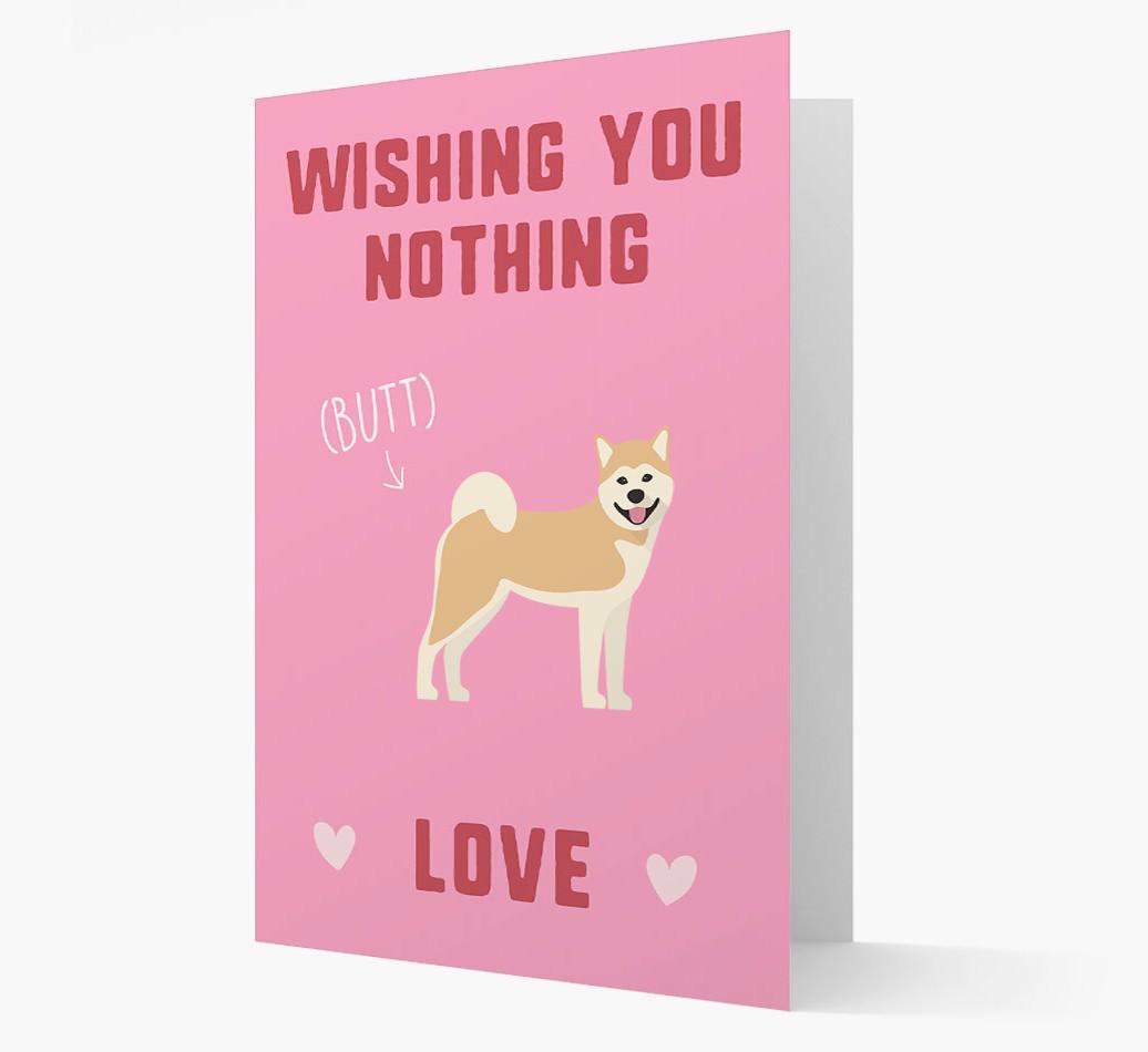 'Wishing You Nothing Butt Love' Card with {breedFullName} Icon