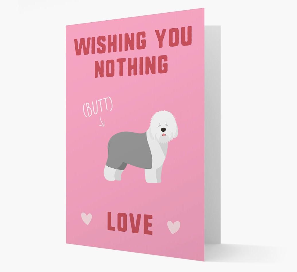 'Wishing You Nothing Butt Love' Card with {breedFullName} Icon