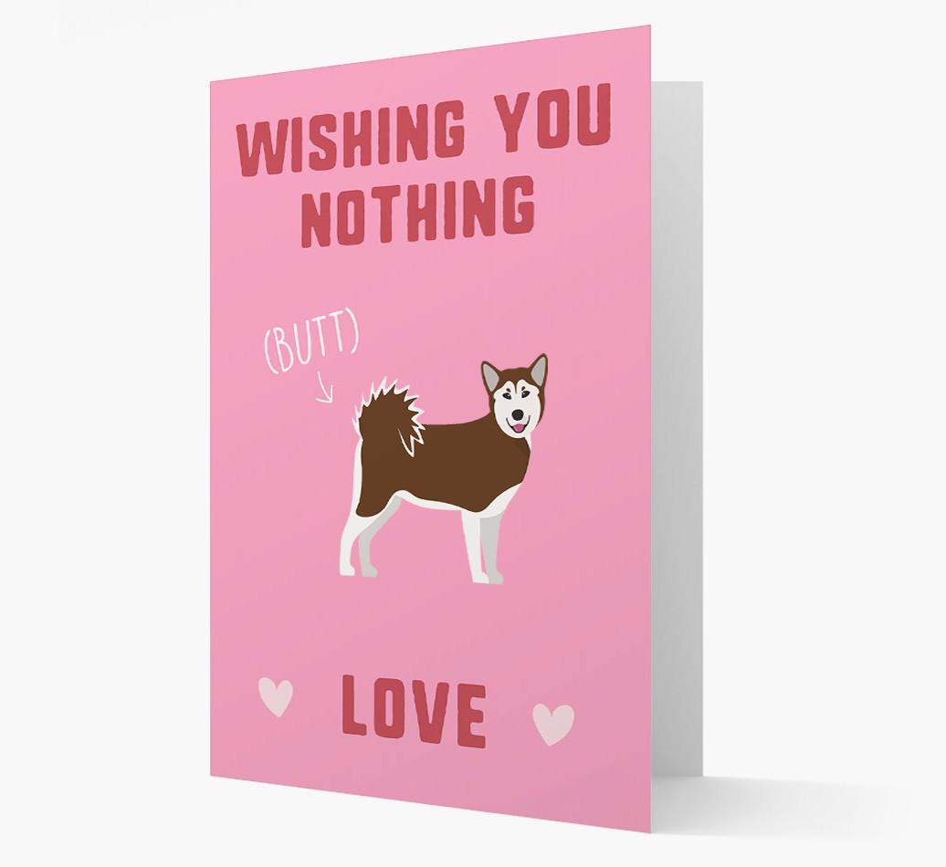 'Wishing You Nothing Butt Love' Card with {breedFullName} Icon