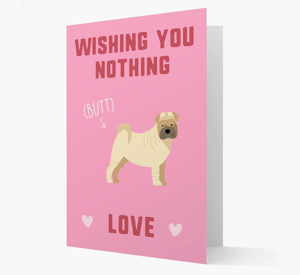'Wishing You Nothing Butt Love' Card with {breedFullName} Icon