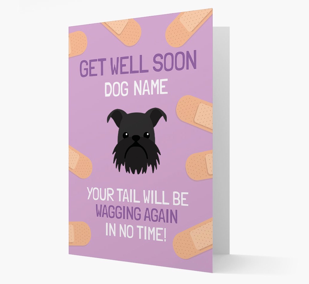 Personalized 'Get well soon {dogsName}' Card with {breedFullName} Icon